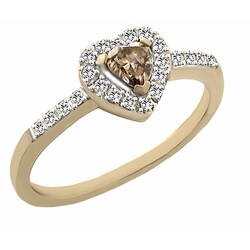 14k Gold 1/2ct TDW Diamond Heart Center Ring (I-J, I2)