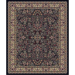 Traditional Black Sarouk Rug (2'7 x 4'1 Oval)