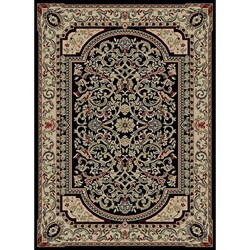 Black Floral Traditional Rug (2'7 x 4'1)