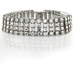 Silverplated Clear Rhinestone 4-row Bracelet