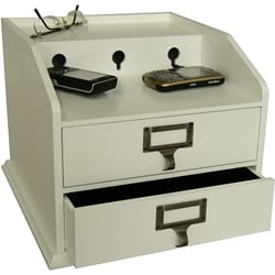Eifle Double Drawer White Charging Station