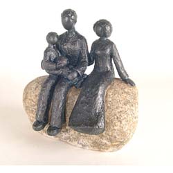 Couple/ Child Stone Garden Statue
