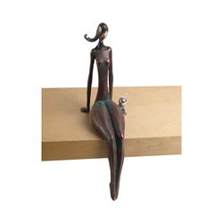 Sitting Mom and Child Sculpture