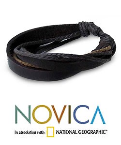 Genuine Leather 'Brown Riddles' Bracelet (Thailand)