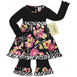 JoJo Designs 2-piece Black/ Pink Infant Girl Outfit