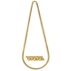 14k Yellow Gold Overlay 24-inch Braid Mesh Necklace