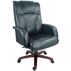 Ergocraft Black Leather Presidential Swivel Chair