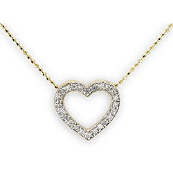 14k Yellow Gold 1/5ct TDW Diamond Heart Necklace