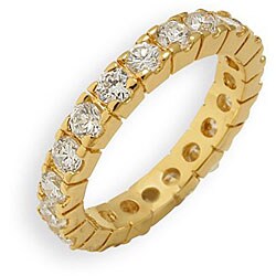 14k Gold Overlay Stackable Cubic Zirconia Eternity Band