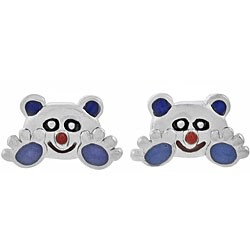 Sterling Silver Child's Bear Earrings