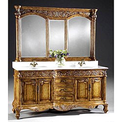 Caesar 2-sink Bathroom Vanity and Mirror