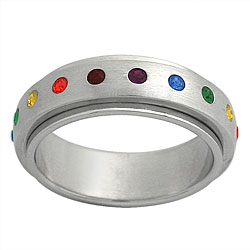 Stainless Steel Crystal Spinner Band