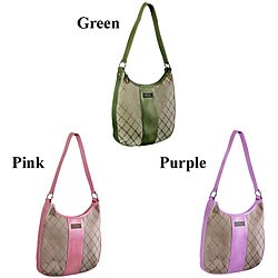 Fubu Logo Print Canvas Hobo Bag
