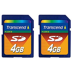 Transcend 4GB SD Memory Card (Case of 2)