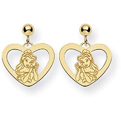 Disney Goldplated Princess Belle Heart Earrings