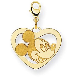 Disney Goldplated Mickey Mouse Heart Charm