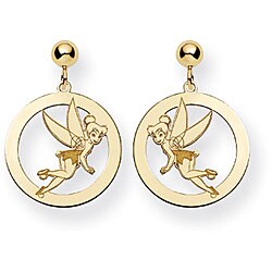 Disney Goldplated Tinker Bell Circle Earrings
