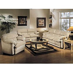 Bella Khaki Microfiber Sofa Set
