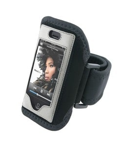 Padded Deluxe ArmBand for Apple iPhone with Velcro Strap - Black