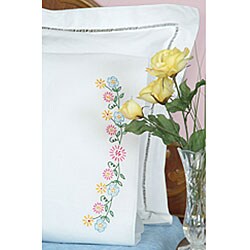 Circle of Flowers Stamped Pillowcases (Set of 2)