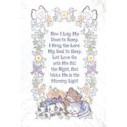 Stamped White Quilt Crib Top
