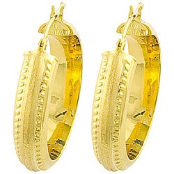 14k Yellow Gold Medium Tire Hoop Earrings
