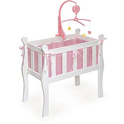 Badger Basket Sleigh-style Doll Crib with Mobile