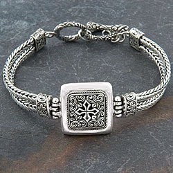Sterling Silver 'Cawi Motif' Bracelet (Indonesia)