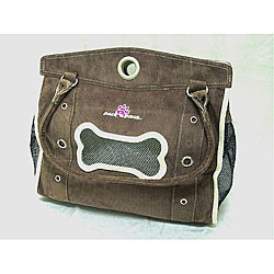Stylish Pack N' Paws Corduroy Dog Bone Pet Carrier