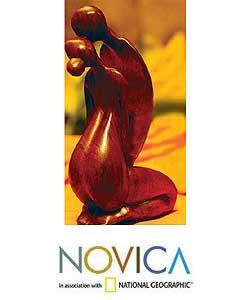 Wood 'The Kiss' Statuette (Indonesia)