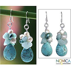 Sterling Silver 'Buebells' Pearl Earrings (Thailand)