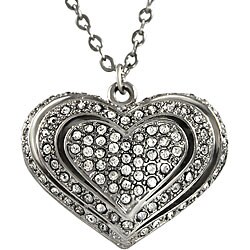 Iced Out Zinc Alloy Rhinestone Triple Heart Necklace
