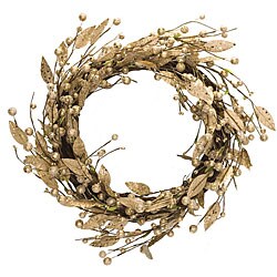 Glittered Leaf and Berry Wreath