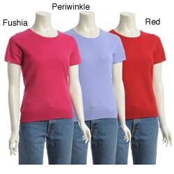 Lusso Women's Short-sleeve Cashmere Sweater