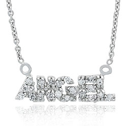 Icz Stonez Sterling Silver Cubic Zirconia Angel Necklace