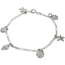 Sterling Silver Sea Shell Charm Bracelet