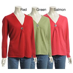 Lusso Women's Cashmere One-button Cardigan Sweater