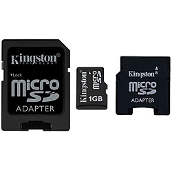 Kingston 1 GB Micro SD Card with Dual SD Adapters
