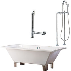 Tella Rectangle Tub with Floor Faucet Package