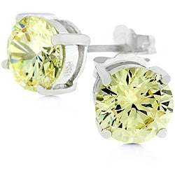 Kate Bissett 14k White Gold over Sterling Silver CZ Earrings