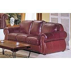 Burgundy Leather Sofa