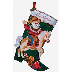 'Cowboy Santa' Stocking Felt Applique Kit
