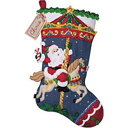 Christmas Carousel with Music Felt Stocking Kit