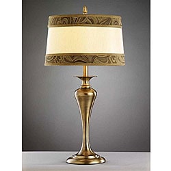 Expensive Table Lamps on Antique Brass Table Lamp With Hardback Shade   Overstock Com
