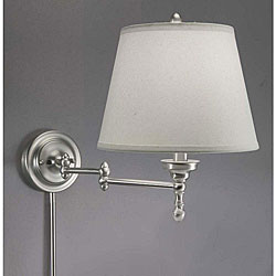 Aztec Lighting Swing Arm White Shade Plug-in Lamp