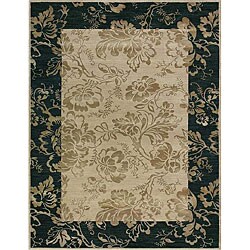Machine-made Amber Beige/ Black Rug (5'2 x 7'7)