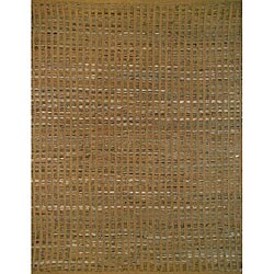 Woven Latin Beige Leather/ Suede Rug (5' x 7'6)