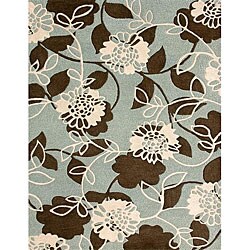 Hand-tufted Potenly Blue Twisted Wool Rug (7'10 x 11'0)