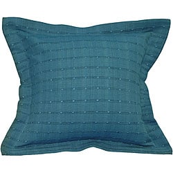 Decorative Striped Blue Cotton Cushion Cover.