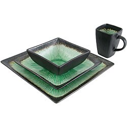 Caldo-Freddo Kon-Tiki Green 16-piece Dinnerware Set